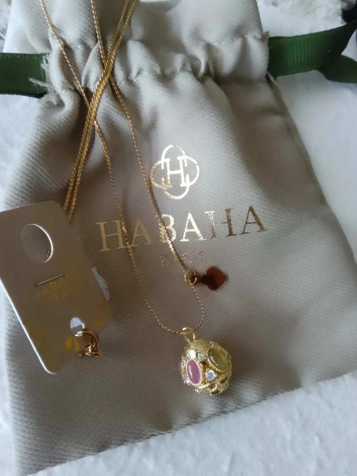 Goudkleurige talisman ketting met natuurlijke stenen Habaha – photo 5